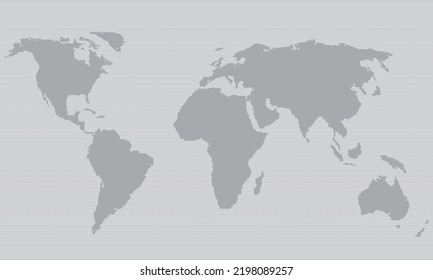 World map silhouette, vector drawing on white background

