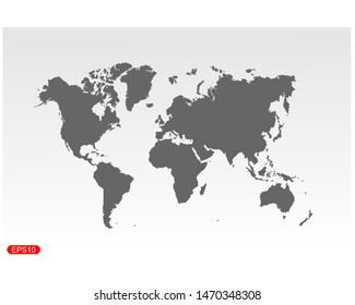 World Map silhouette vector  . World map flat. World map template.world map illustration vector eps10