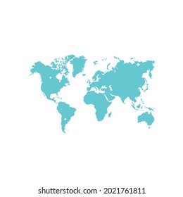 world map silhouette vector flat