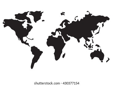 World Map Silhouette Vector Illustration Stock Vector (Royalty Free ...