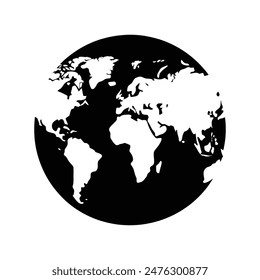 world map silhouette vector, white background world map vector, detailed world map vector