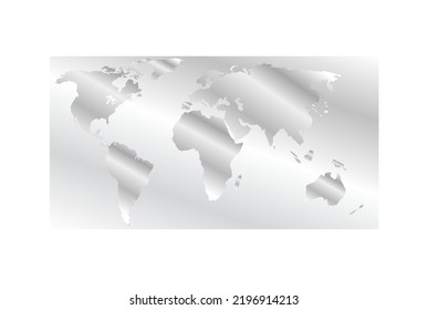 World Map Silver Chip Element For Credit Debit Card Banking Illustration