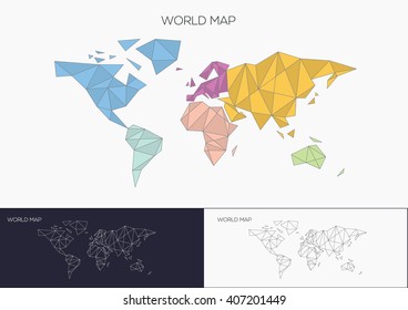 World Map Simple Connection Polygon Infographics Stock Vector (Royalty ...