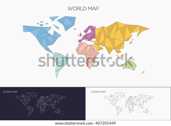 World Map Simple Connection Polygon Infographics Stock Vector (royalty 