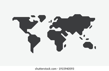 Icono de diseño plano mínimo simple de World Map