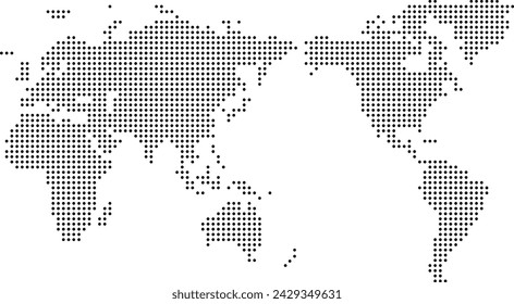 World Map with Simple Vector Dots