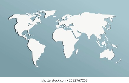 world map simple white isolated background