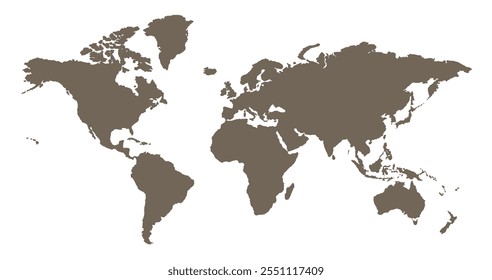 World map. Simplified World Map Illustration. simple world map vector.