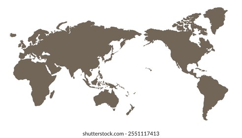 Mapa mundial. Ilustración simplificada del mapa del mundo. Vector simple del mapa del mundo.