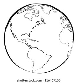 world map sketch vector