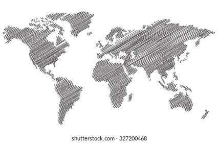 World map sketch Vector