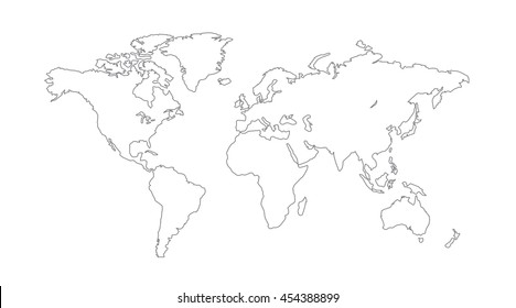 World Map With Outlines Stock Vectors Images Vector Art