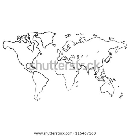 vetor stock de world map sketch vector livre de direitos 116467168