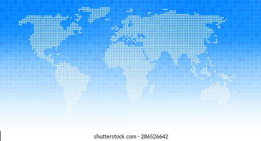 World map sky background