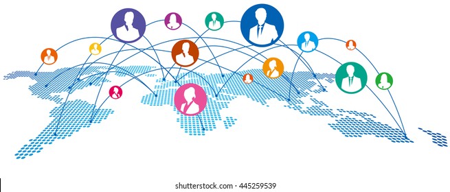 World map Social networking service Vector
