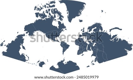 World map in South America Lambert Conformal Conic Projection
