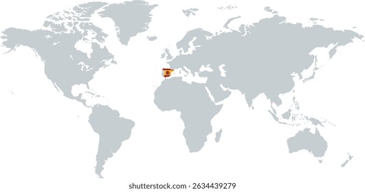 world map with Spain located on it