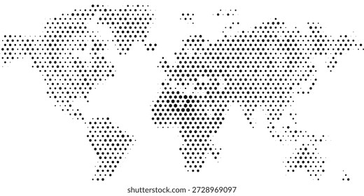 World map in spiral dots illustration