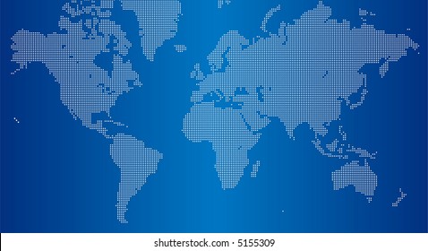 World map with square dots