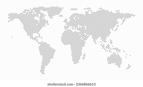Diseño de símbolos de puntos cuadrados del mapa mundial. Ilustración del vector 