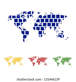 World map from squares