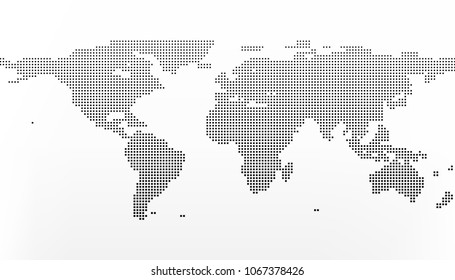 World map in squares. Earth business concept in flat style isolated on white background. Vector illustration