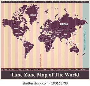 World Map With Standard Time Zones