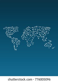 World map in the stars