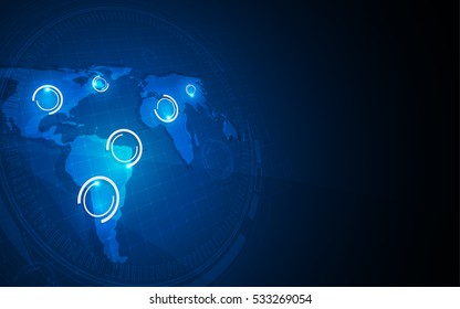world map tech system virtual diagnostics background