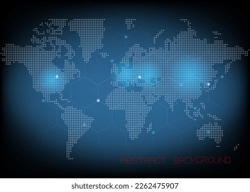 world map technology abstract background. vector illustration. 