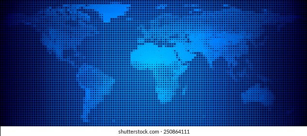 World map technology-style. Vector illustration.