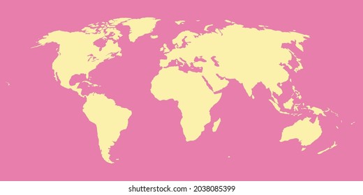 World map template with continents, North and South America, Europe and Asia, Africa and Australia