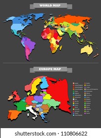 World map template. Every country is selectable