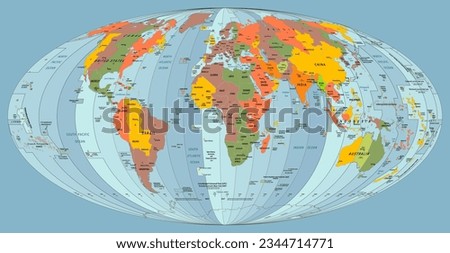 World map Time zones map Imagine de stoc © 
