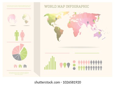 world map triangle polygon geometry infographic vector eps 10.