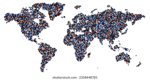 Mapa Mundial De La Ilustración Del Vector De Elementos Infográficos Triángulos