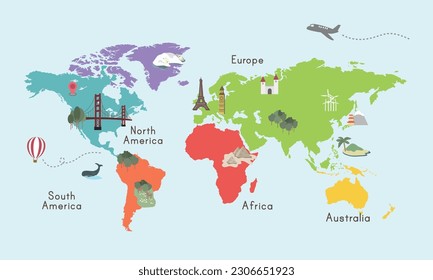World map in unique design