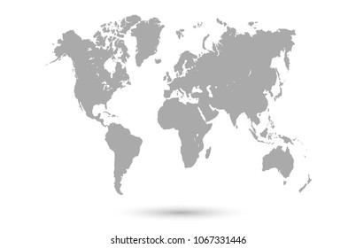 World Map Vector Stock Vector (royalty Free) 1067331446 