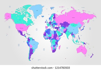 World Map Vector Stock Vector (Royalty Free) 1214783503 | Shutterstock