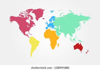 World Map Europe Asia America Africa Stock Vector (Royalty Free ...