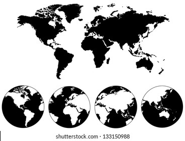 World map of vector
