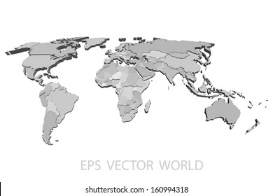World Map Vector 3d