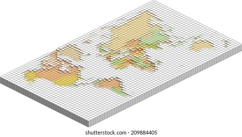 World Map Vector 3d