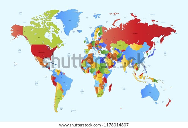 World Map Vector Stock Vector Royalty Free 1178014807