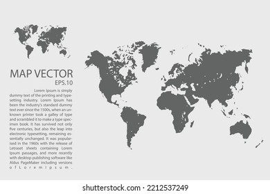 Vector de mapa mundial, ilustración de vector de diseño abstracto Eps 10. Alto detalle sobre fondo blanco.