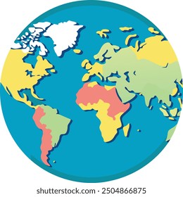 Ilustración de Arte vectorial de mapa mundial