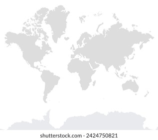 Weltkarte Vektor. Atlas-Vektor. Graue Farbe auf weißem Hintergrund. Vektorgrafik.