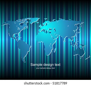 Plano de fundo do vetor do mapa mundial. Modelo em branco de cor.