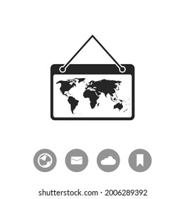 World map vector black simple icon