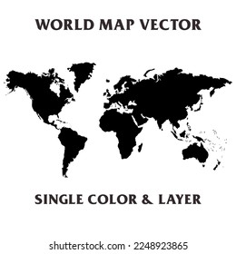 color sólido blanco y negro del mapa del mundo